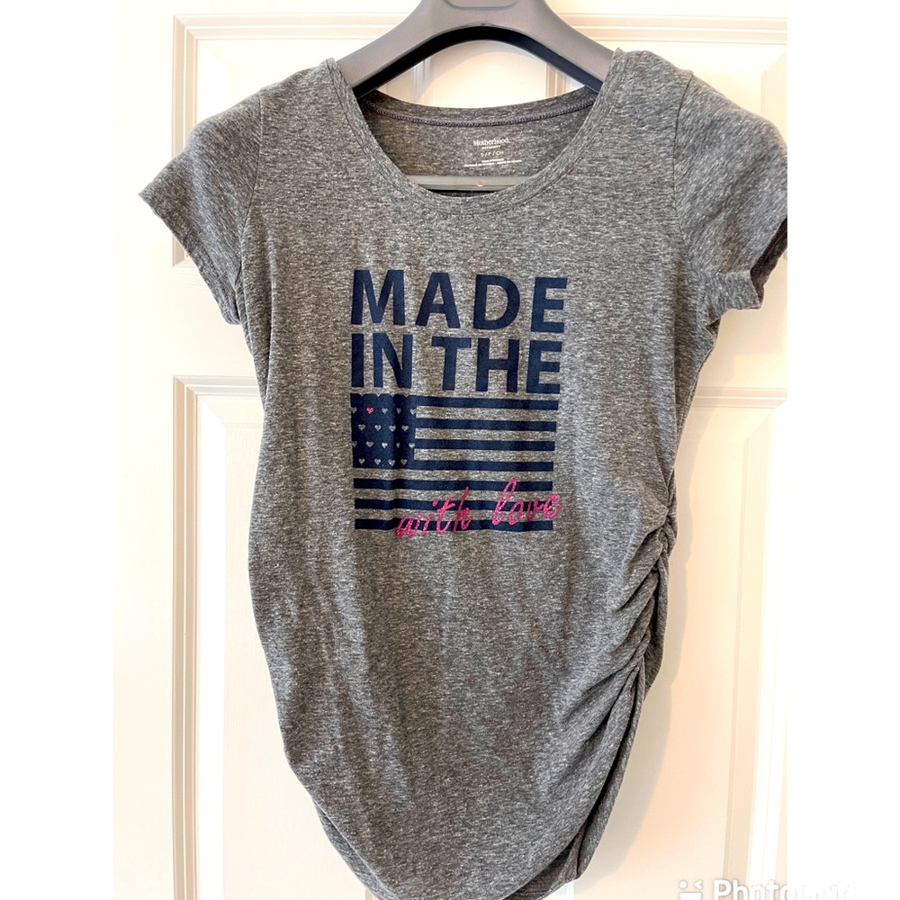 Gray Made in the USA maternity t-shirt